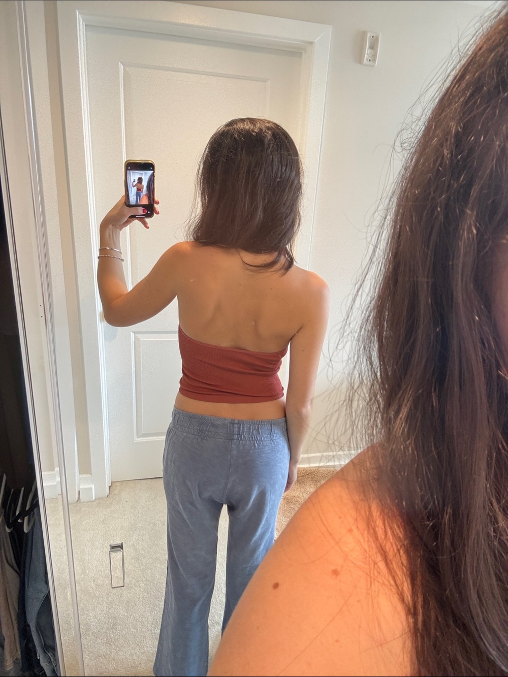 Rust Ribbed Scoop Tank Top - Picture 3 of 6